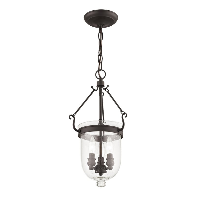 Livex Lighting Jefferson 3 Light Bronze Chain Lantern