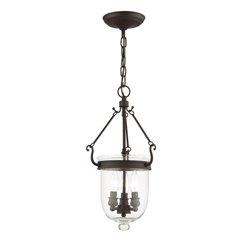 Livex Lighting Jefferson 3 Light Bronze Chain Lantern