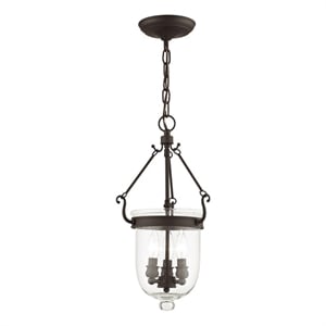 Livex Lighting Jefferson 3 Light Bronze Chain Lantern