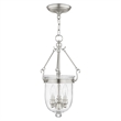 Livex Lighting Jefferson 3 Light Brushed Nickel Chain Lantern