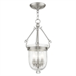 Livex Lighting Jefferson 3 Light Brushed Nickel Chain Lantern