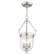 Livex Lighting Jefferson 3 Light Brushed Nickel Chain Lantern