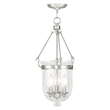 Livex Lighting Jefferson 3 Light Brushed Nickel Chain Lantern