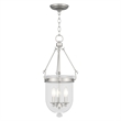 Livex Lighting Jefferson 3 Light Brushed Nickel Chain Lantern
