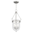 Livex Lighting Jefferson 3 Light Brushed Nickel Chain Lantern