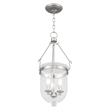 Livex Lighting Jefferson 3 Light Brushed Nickel Chain Lantern