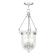 Livex Lighting Jefferson 3 Light Brushed Nickel Chain Lantern
