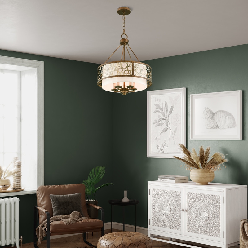 Livex Lighting Avalon Chandelier in Palacial Bronze with Gilded Accents