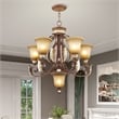 Livex Lighting Villa Verona Chandelier in Bronze with Aged Gold Leaf Multi-Color