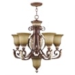 Livex Lighting Villa Verona Chandelier in Bronze with Aged Gold Leaf Multi-Color