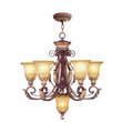 Livex Lighting Villa Verona Chandelier in Bronze with Aged Gold Leaf Multi-Color