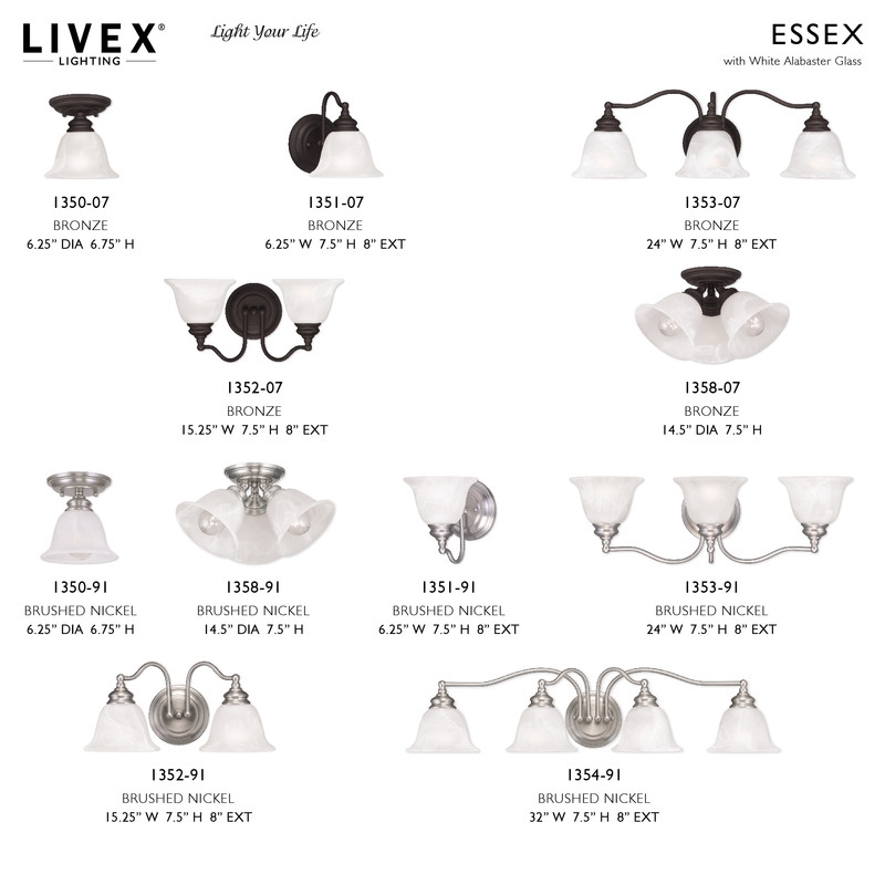 Livex Lighting Essex Ceiling Mount in Brushed Nickel