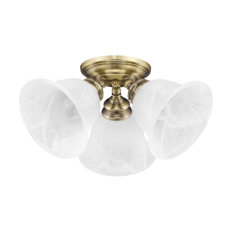 Livex Lighting Essex Ceiling Mount in Antique Brass
