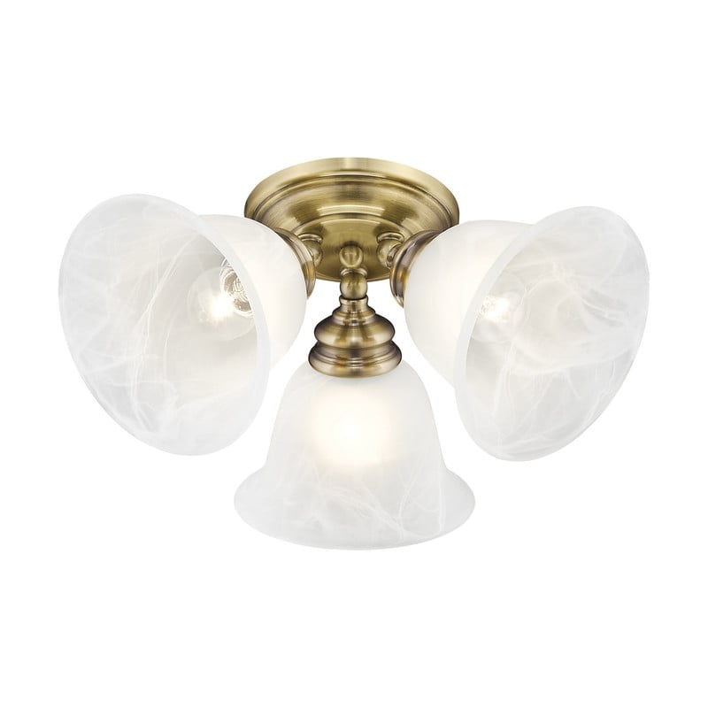 Livex Lighting Essex Ceiling Mount in Antique Brass