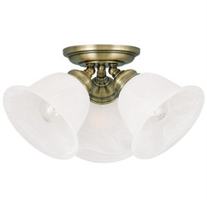 Livex Lighting Essex Ceiling Mount in Antique Brass