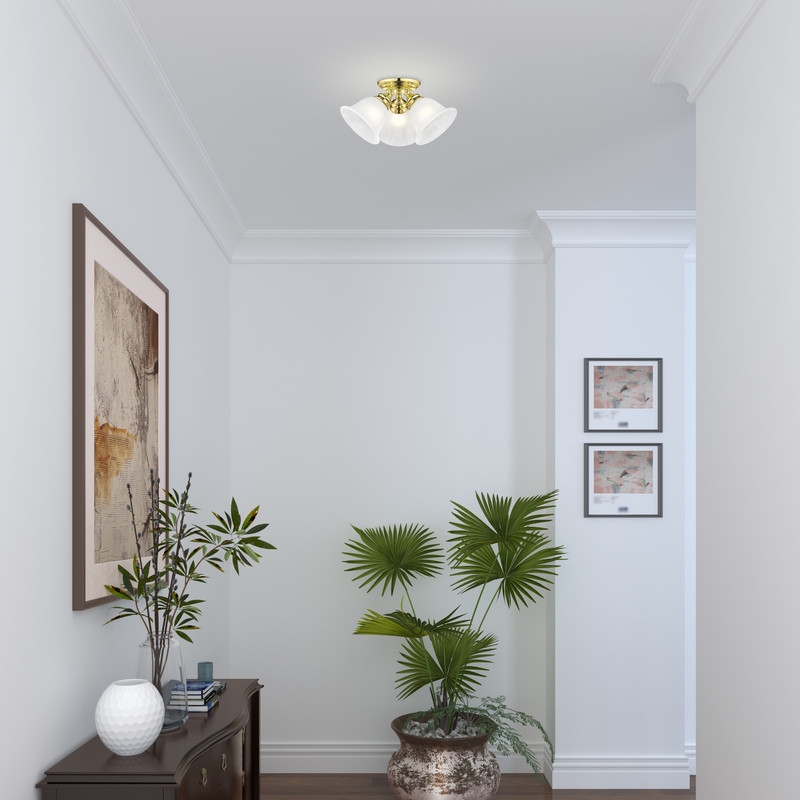 Livex Lighting Essex Ceiling Mount in Polished Brass