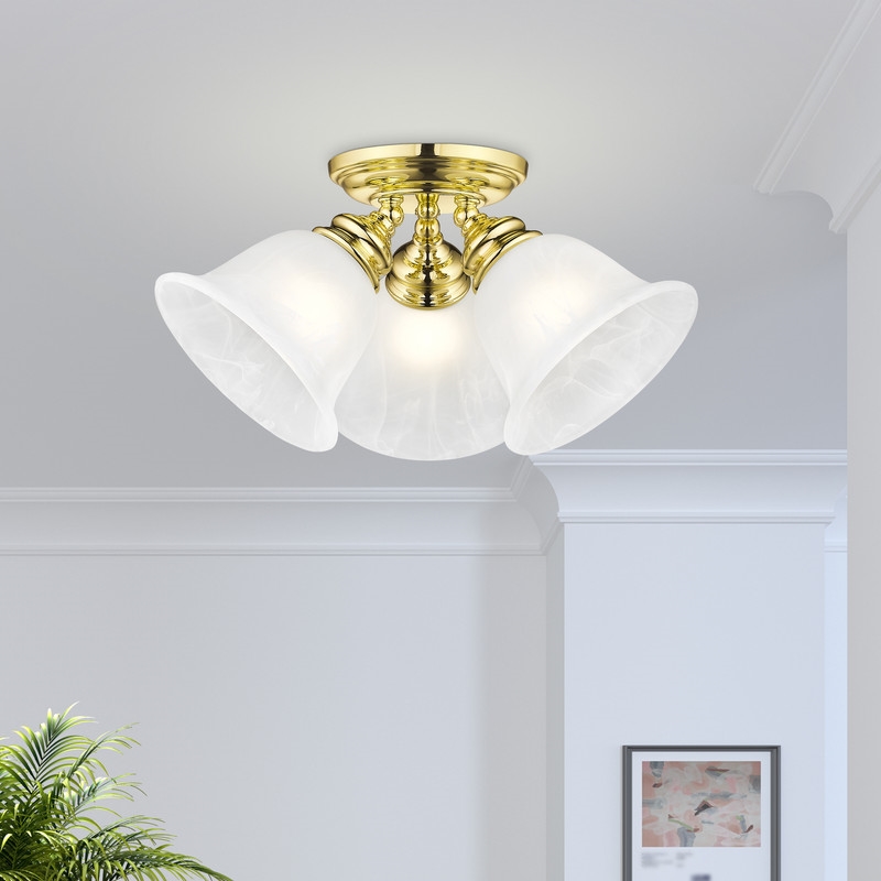 Livex Lighting Essex Ceiling Mount in Polished Brass