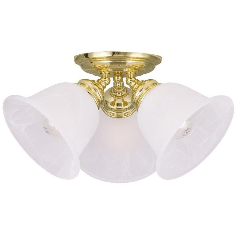 Livex Lighting Essex Ceiling Mount in Polished Brass