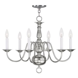 Livex Lighting Williamsburgh Chandelier in Polished Nickel