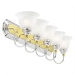 Livex Lighting Belmont Chrome and Polished Brass 5 Bath Light in Multi-Color