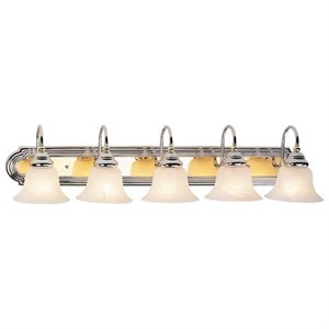 Livex Lighting Belmont Chrome and Polished Brass 5 Bath Light in Multi-Color