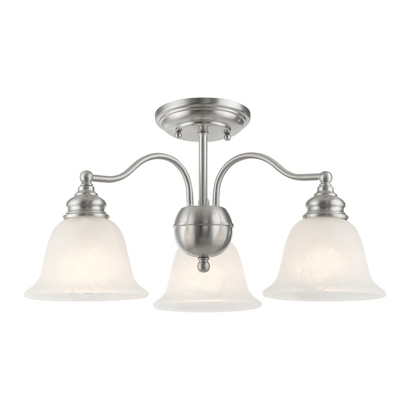 Livex Lighting Essex Convertible Chandelier Ceiling Mount in Brushed Nickel