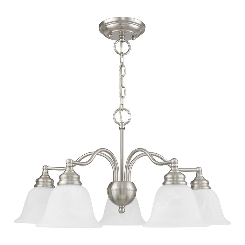 Livex Lighting Essex Convertible Chandelier Ceiling Mount in Brushed Nickel