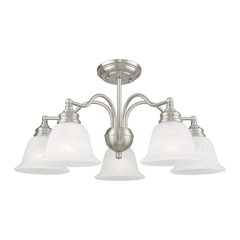 Livex Lighting Essex Convertible Chandelier Ceiling Mount in Brushed Nickel