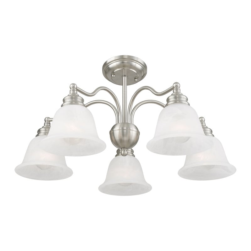 Livex Lighting Essex Convertible Chandelier Ceiling Mount in Brushed Nickel