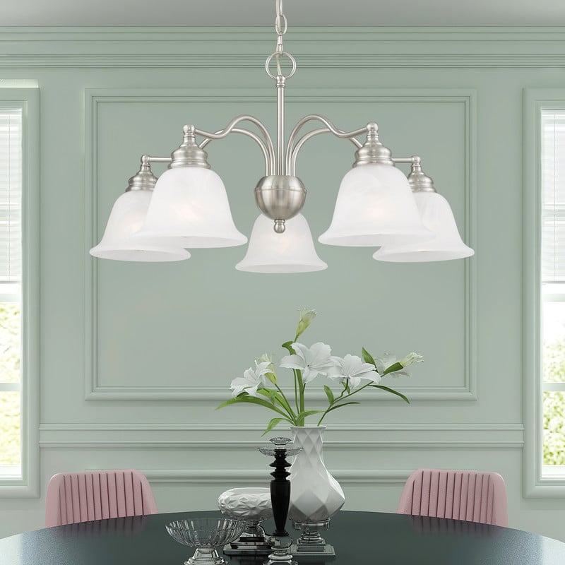 Livex Lighting Essex Convertible Chandelier Ceiling Mount in Brushed Nickel