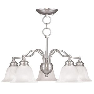 Livex Lighting Essex Convertible Chandelier Ceiling Mount in Brushed Nickel