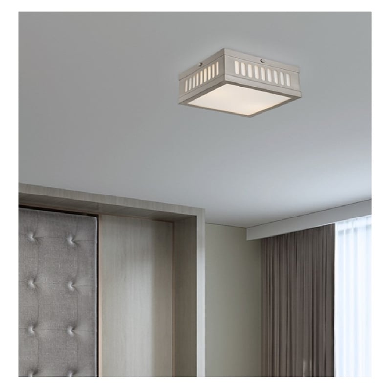 Livex Lighting Prentice  Light 7.5 inch Brushed Nickel Flush Mount Ceiling Light