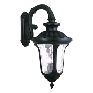 Livex Lighting Oxford Cast Aluminum Outdoor Wall Lantern in Black