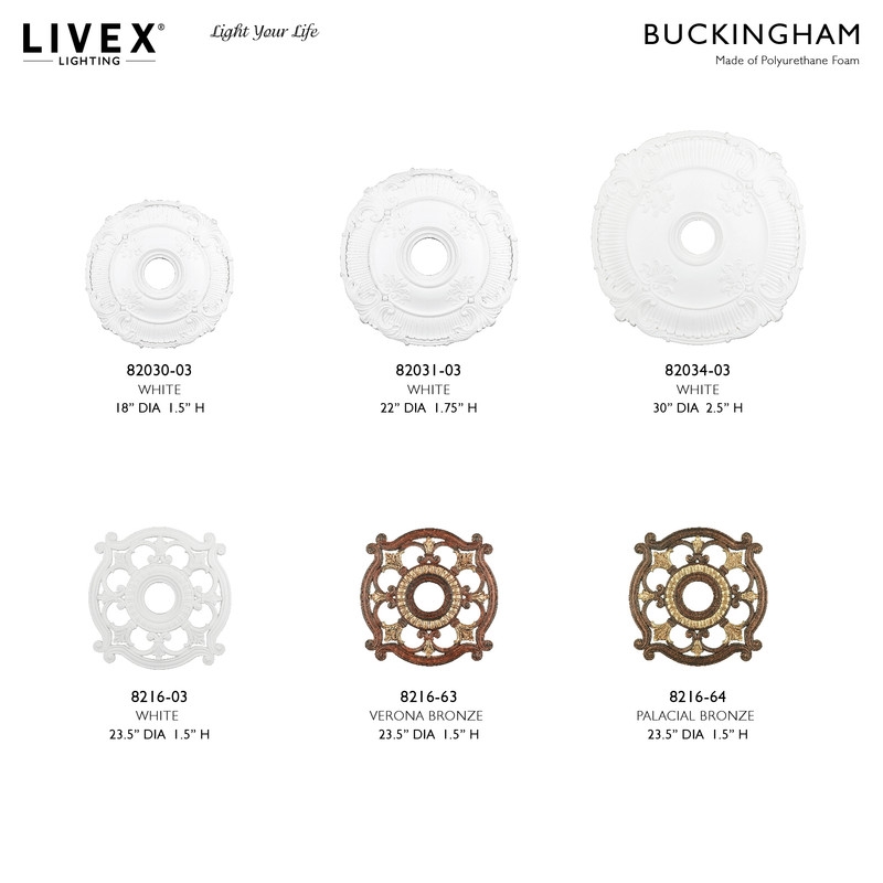 Livex Lighting Buckingham Ceiling Medallion in White