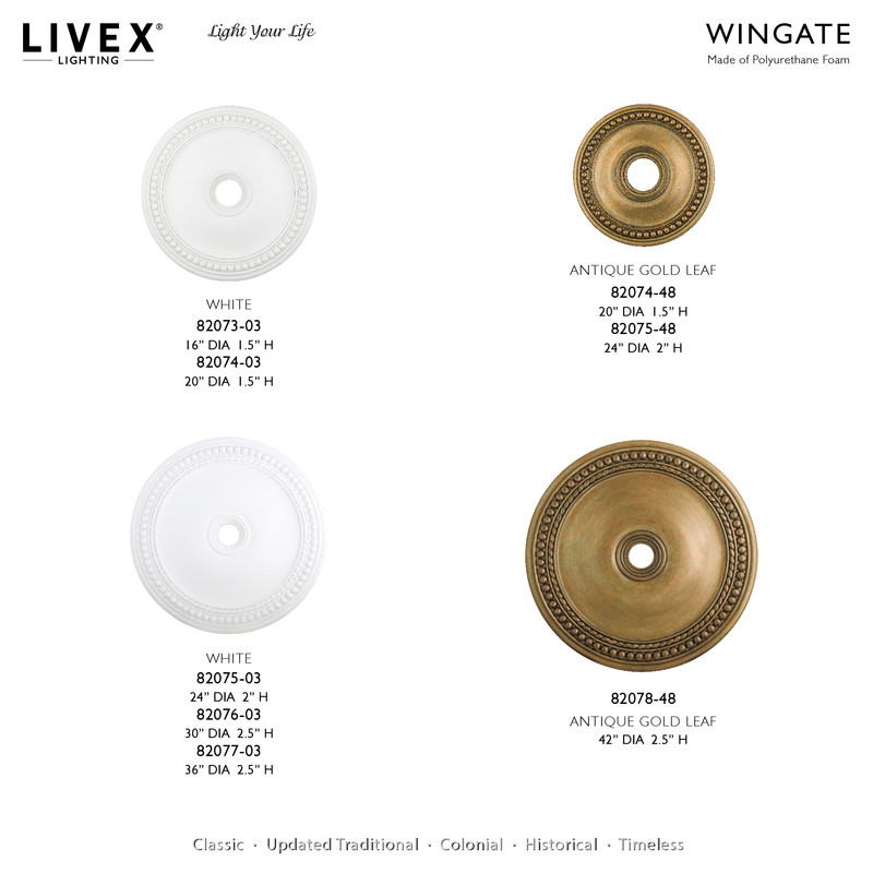 Livex Lighting Wingate Ceiling Medallion in Hand Painted Antique Gold Leaf