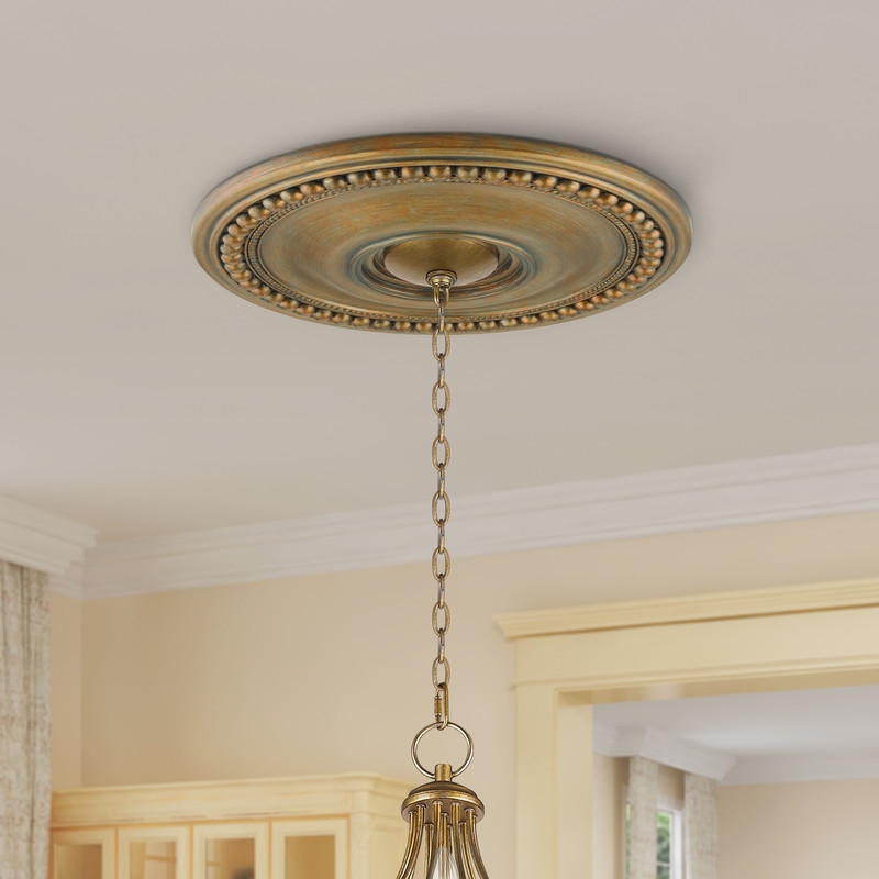 Livex Lighting Wingate Ceiling Medallion in Hand Painted Antique Gold Leaf