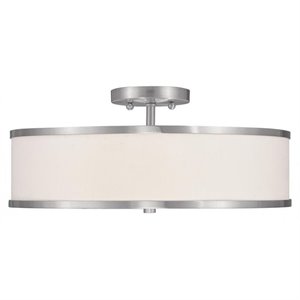 Livex Lighting Park Ridge Ceiling Mount in Brushed Nickel