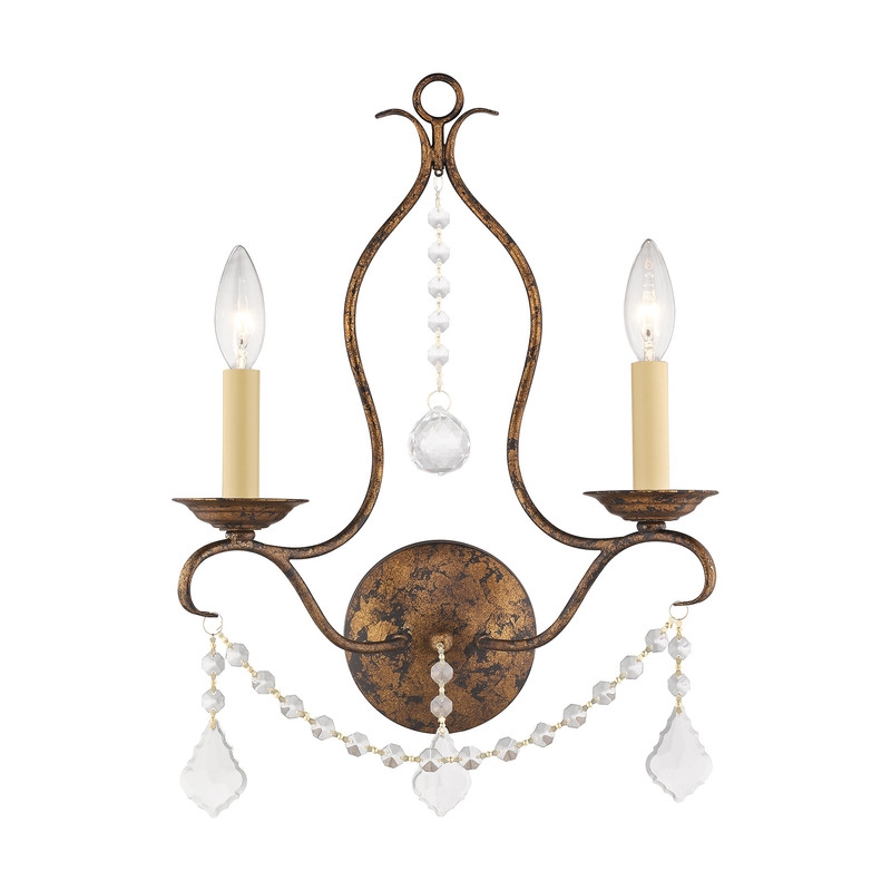 Livex Lighting Chesterfield 2 Light Venetian Golden Bronze Wall Sconce