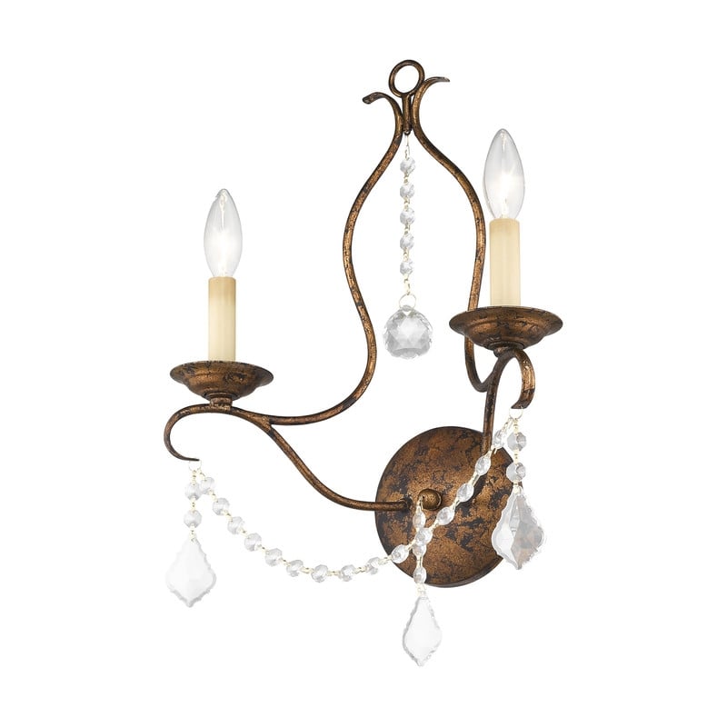 Livex Lighting Chesterfield 2 Light Venetian Golden Bronze Wall Sconce
