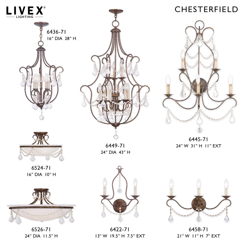 Livex Lighting Chesterfield 2 Light Venetian Golden Bronze Wall Sconce
