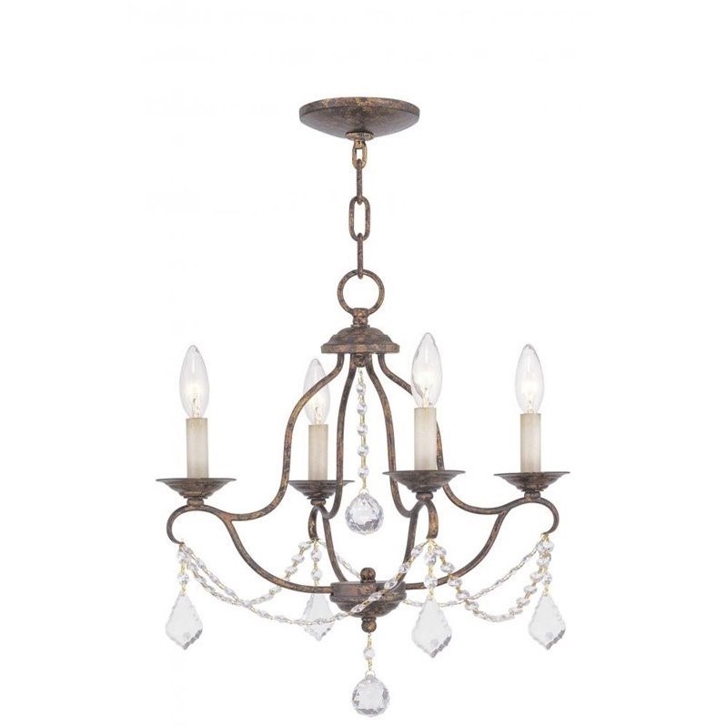 Livex Lighting Chesterfield Mini Chandelier in Hand Applied Venetian Bronze