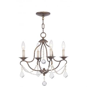 Livex Lighting Chesterfield Mini Chandelier in Hand Applied Venetian Bronze