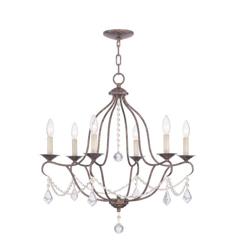 Livex Lighting Chesterfield Chandelier in Hand Applied Venetian Golden Bronze