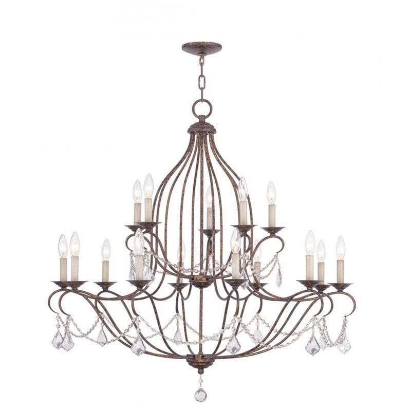 Livex Lighting Chesterfield Chandelier in Hand Applied Venetian Golden Bronze