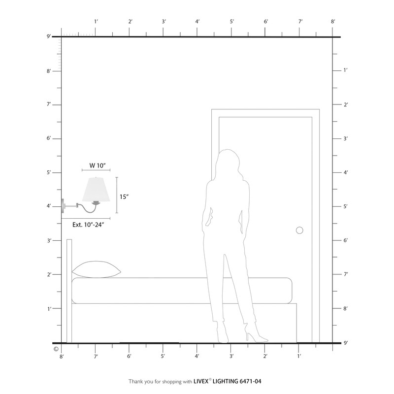 Livex Lighting  Swing Arm Wall Lamp in Black