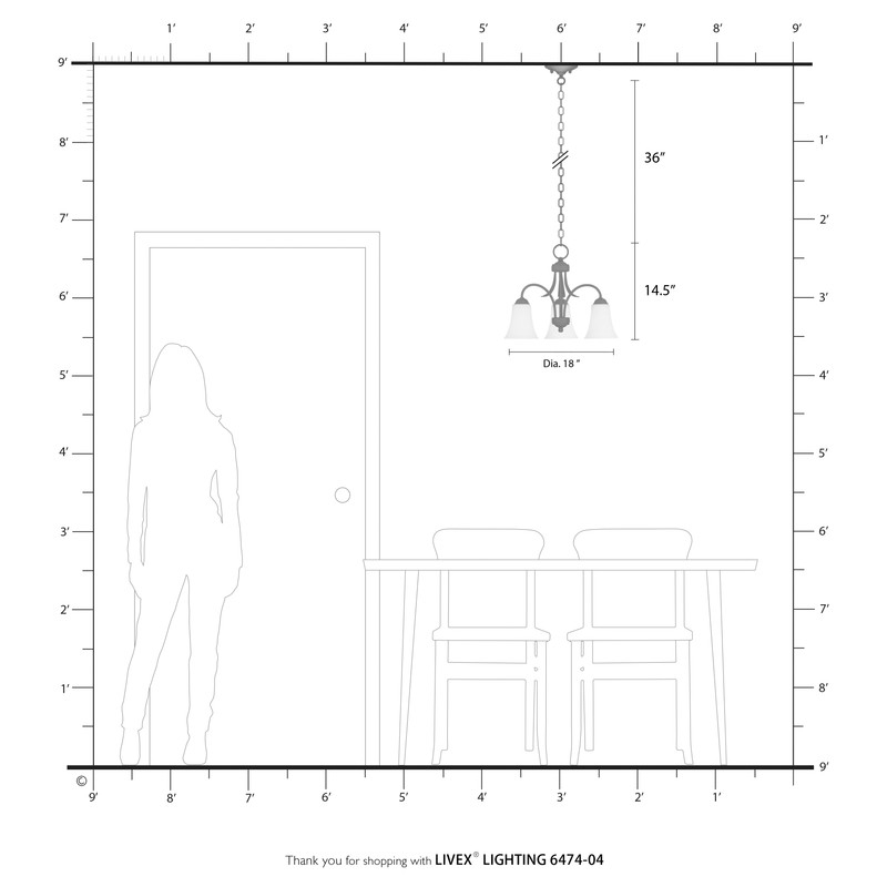 Livex Lighting Convertible Chain Hang/Ceiling Mount