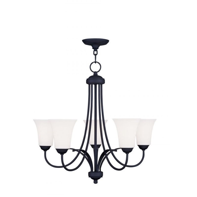 Livex Lighting Ridgedale 5 Light Chandelier in Black