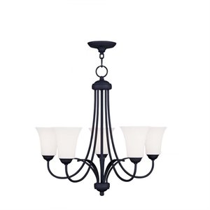 Livex Lighting Ridgedale 5 Light Chandelier in Black