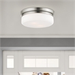 Livex Lighting Stratus 2-Ligth Metal & Glass Ceiling Mount in Brushed Nickel