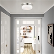 Livex Lighting Stratus 2-Ligth Metal & Glass Ceiling Mount in Brushed Nickel